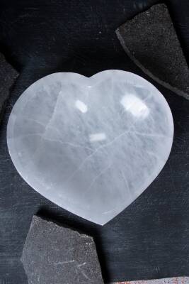 Sertifikalı Selenit Kalp Tabak no.6 - Osmanlı Doğal Taş