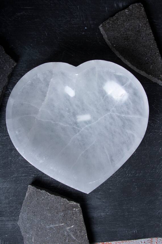 Sertifikalı Selenit Kalp Tabak no.6 - 1