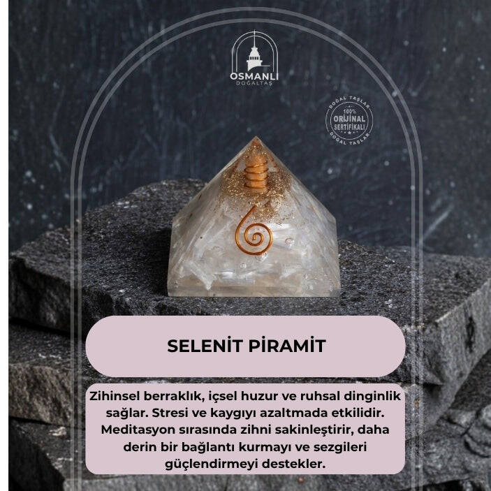 Sertifikalı Selenit Piramit - 2