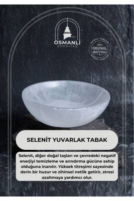 Sertifikalı Selenit Yuvarlak Tabak no.5 - Osmanlı Doğal Taş