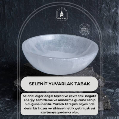 Sertifikalı Selenit Yuvarlak Tabak no.5 - 2