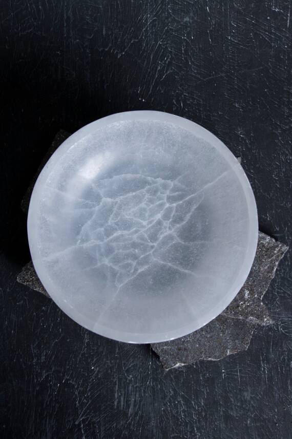 Sertifikalı Selenit Yuvarlak Tabak no.5 - 4