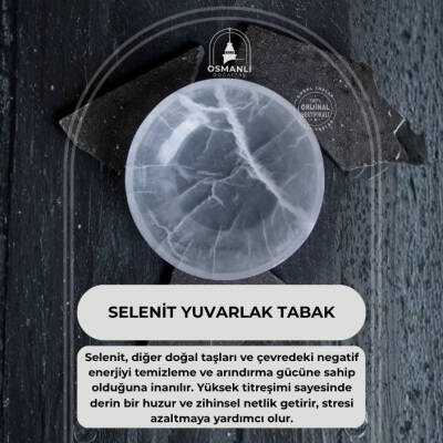 Sertifikalı Selenit Yuvarlak Tabak no.6 - 2