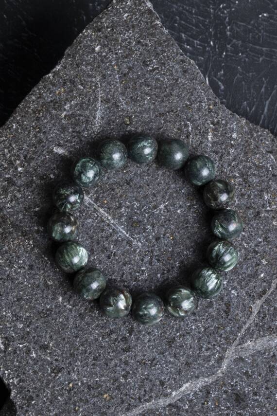 Sertifikalı Serpantin Doğal Taş Bileklik - 1