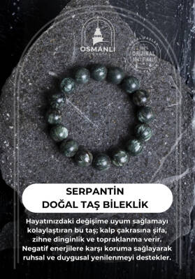 Sertifikalı Serpantin Doğal Taş Bileklik - 2