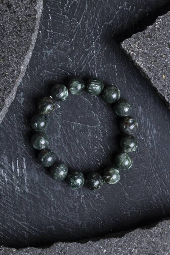 Sertifikalı Serpantin Doğal Taş Bileklik - 4