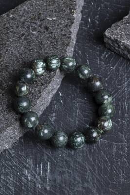 Sertifikalı Serpantin Doğal Taş Bileklik - 5