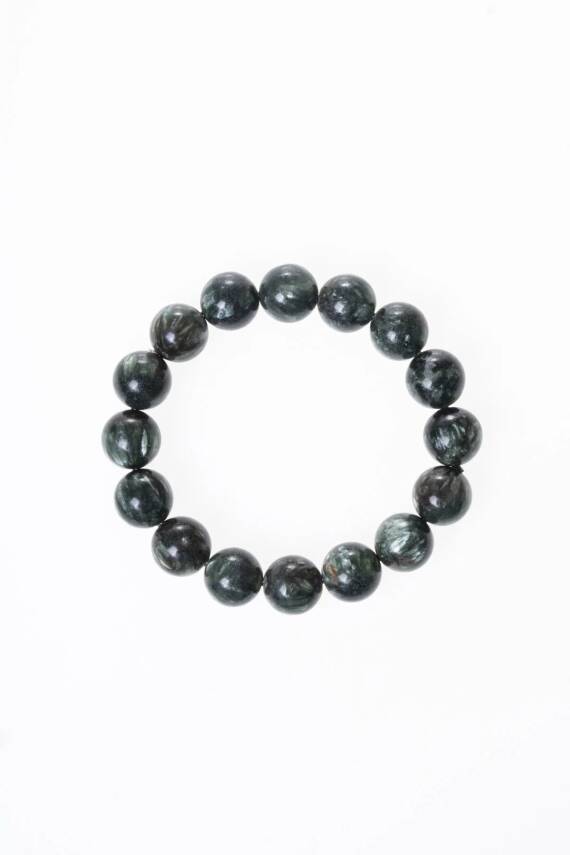 Sertifikalı Serpantin Doğal Taş Bileklik - 6