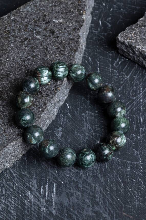 Sertifikalı Serpantin Doğal Taş Bileklik - 1