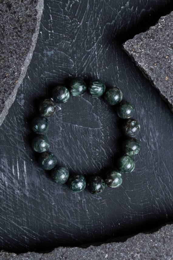 Sertifikalı Serpantin Doğal Taş Bileklik - 3