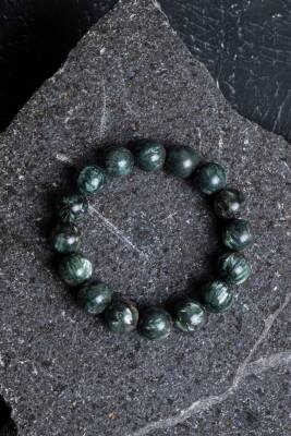 Sertifikalı Serpantin Doğal Taş Bileklik - 4