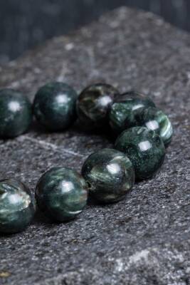 Sertifikalı Serpantin Doğal Taş Bileklik - 5