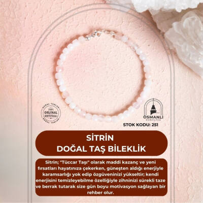 Sertifikalı Sitrin Doğal Taş Bileklik (SK:251) - 2