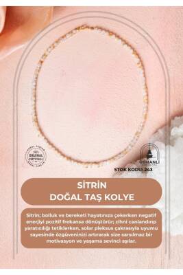 Sertifikalı Sitrin Doğal Taş Kolye (SK:243) - Osmanlı Doğal Taş