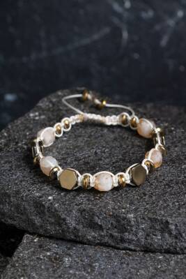 Sertifikalı Sitrin, Hematit Doğal Taş Makrome Bileklik (SK:358) - Osmanlı Doğal Taş