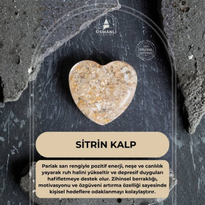 Sertifikalı Sitrin Kalp - 2