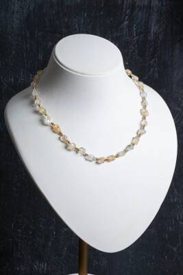 Sertifikalı Sitrin Naturel Doğal Taş Makrome Kolye - Osmanlı Doğaltaş