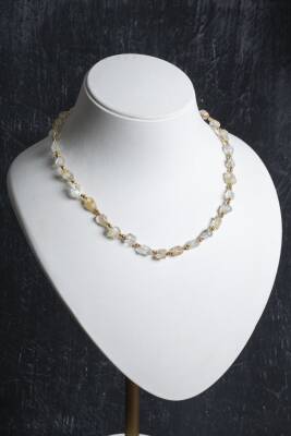 Sertifikalı Sitrin Naturel Doğal Taş Makrome Kolye - 2