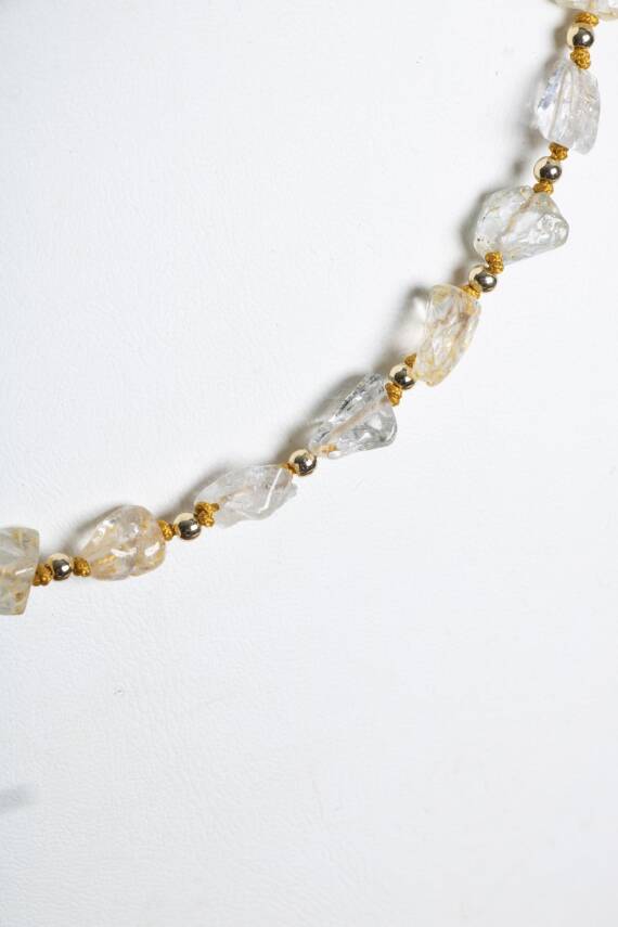 Sertifikalı Sitrin Naturel Doğal Taş Makrome Kolye - 4