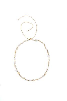 Sertifikalı Sitrin Naturel Doğal Taş Makrome Kolye - 5