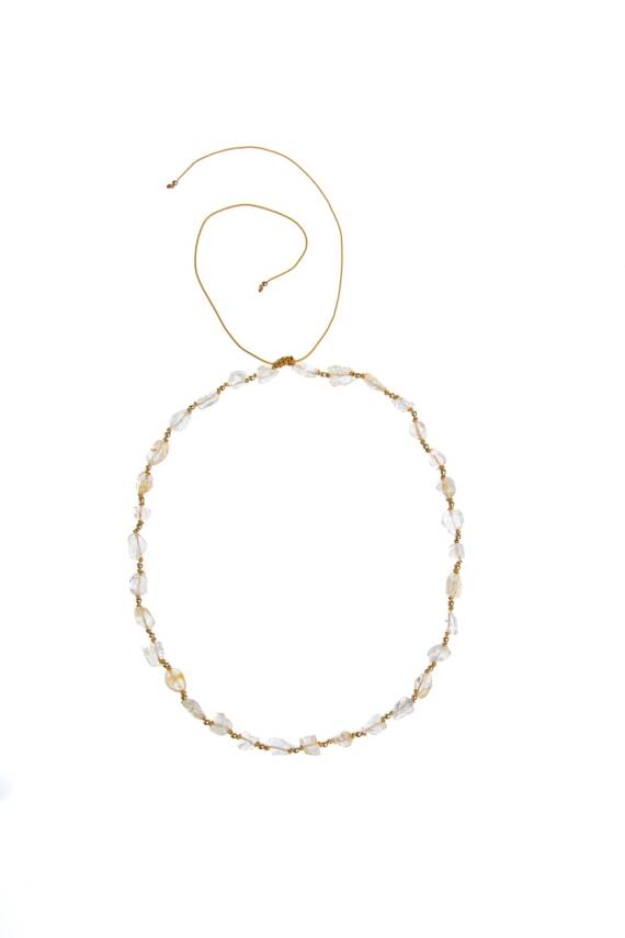 Sertifikalı Sitrin Naturel Doğal Taş Makrome Kolye - 5