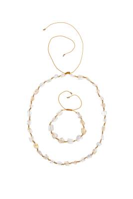 Sertifikalı Sitrin Naturel Doğal Taş Makrome Set - 5