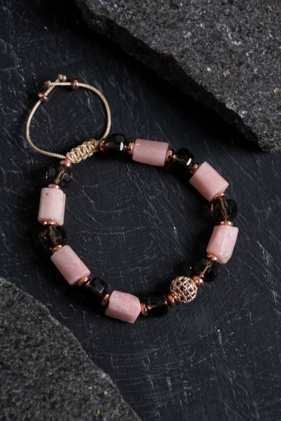 Sertifikalı Sitrin ve Apatit Doğaltaş Bileklik - 2