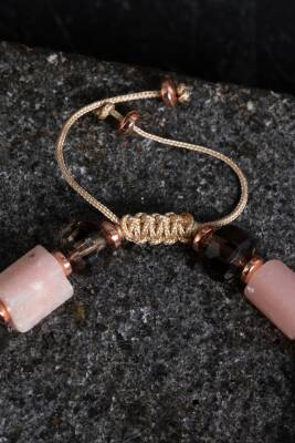 Sertifikalı Sitrin ve Apatit Doğaltaş Bileklik - 4