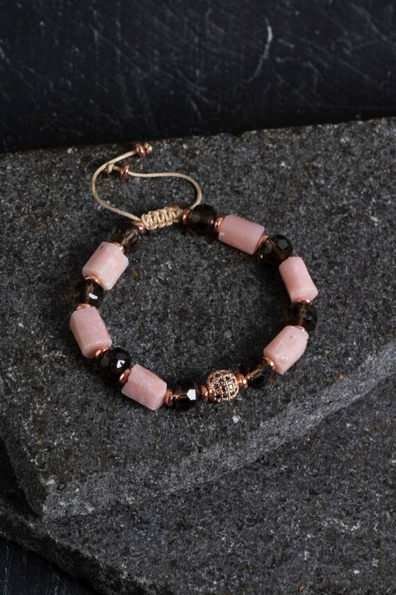 Sertifikalı Sitrin ve Apatit Doğaltaş Bileklik - 5