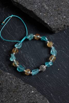 Sertifikalı Sitrin ve Güneş Taşı Doğaltaş Bileklik - 3