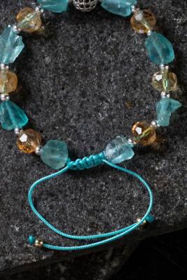 Sertifikalı Sitrin ve Güneş Taşı Doğaltaş Bileklik - 4