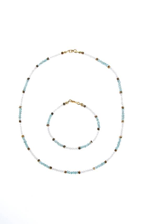 Sertifikalı Sitrin ve Prehnit Doğaltaş Bileklik - 1