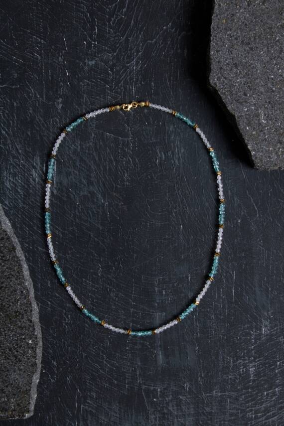 Sertifikalı Sitrin ve Prehnit Doğaltaş Bileklik - 2