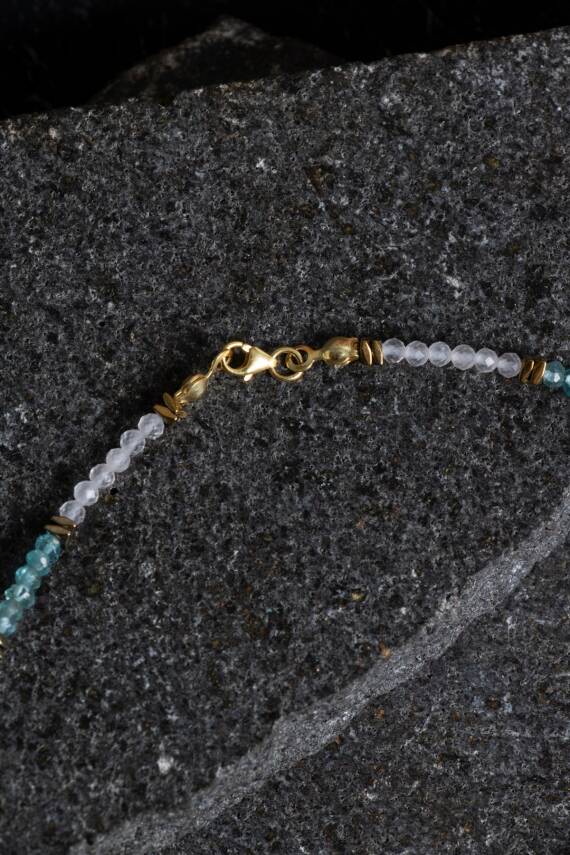 Sertifikalı Sitrin ve Prehnit Doğaltaş Bileklik - 5