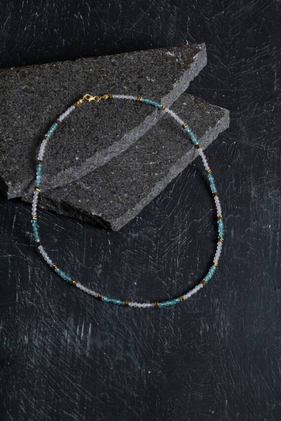 Sertifikalı Sitrin ve Prehnit Doğaltaş Bileklik - 6