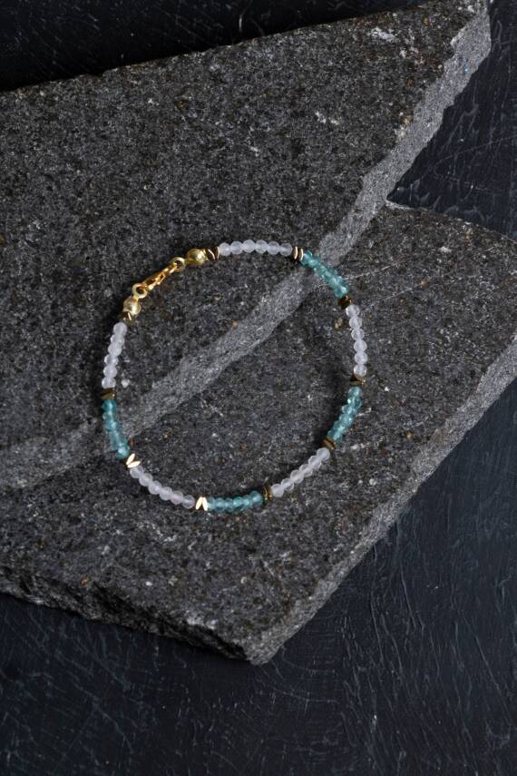 Sertifikalı Sitrin ve Prehnit Doğaltaş Bileklik - 7