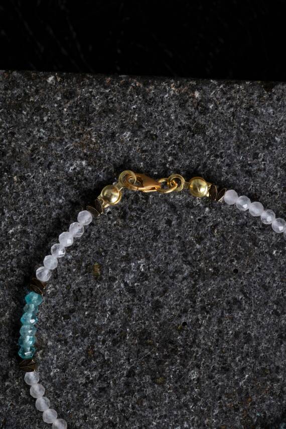 Sertifikalı Sitrin ve Prehnit Doğaltaş Bileklik - 8