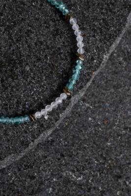 Sertifikalı Sitrin ve Prehnit Doğaltaş Bileklik - 9