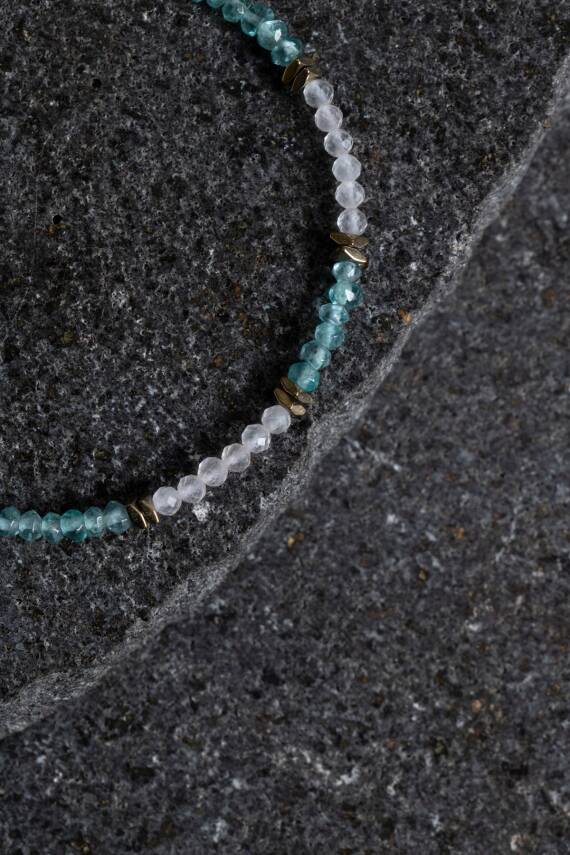 Sertifikalı Sitrin ve Prehnit Doğaltaş Bileklik - 9