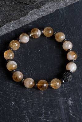 Sertifikalı Sitrin Zirkon Aparatlı Doğal Taş Bileklik (SK:164) - Osmanlı Doğal Taş