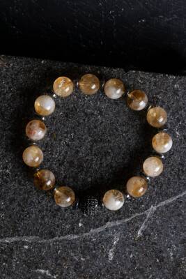 Sertifikalı Sitrin Zirkon Aparatlı Doğal Taş Bileklik (SK:164) - 3