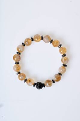 Sertifikalı Sitrin Zirkon Aparatlı Doğal Taş Bileklik (SK:164) - 6