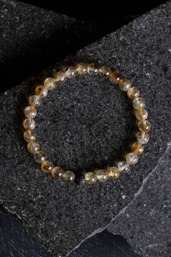 Sertifikalı Sitrin Zirkon Aparatlı Doğal Taş Bileklik (SK:179) - 1