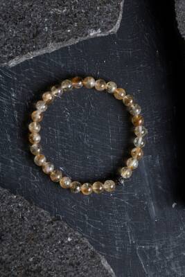 Sertifikalı Sitrin Zirkon Aparatlı Doğal Taş Bileklik (SK:179) - 4