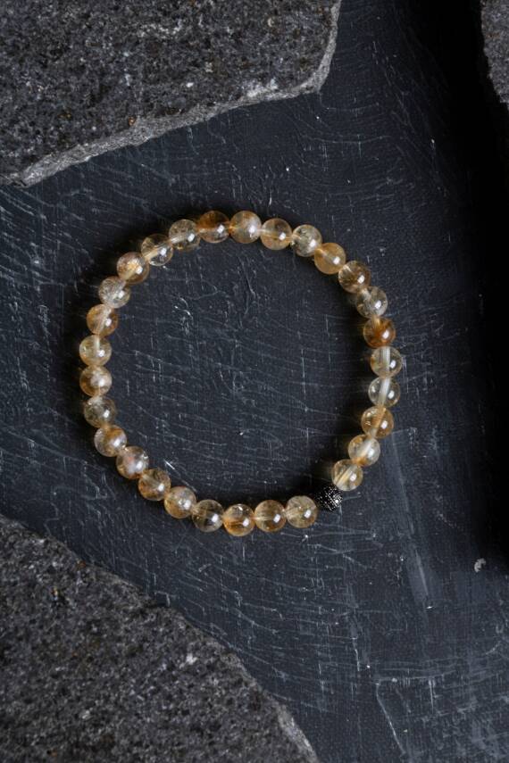 Sertifikalı Sitrin Zirkon Aparatlı Doğal Taş Bileklik (SK:179) - 4