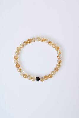 Sertifikalı Sitrin Zirkon Aparatlı Doğal Taş Bileklik (SK:179) - 6