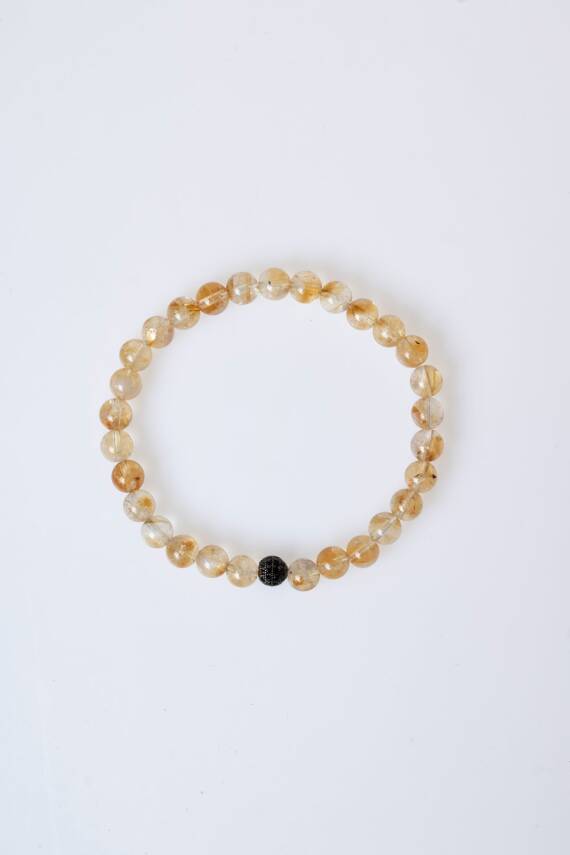 Sertifikalı Sitrin Zirkon Aparatlı Doğal Taş Bileklik (SK:179) - 6