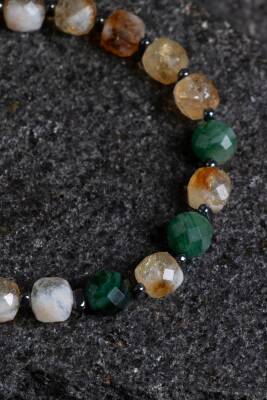 Sertifikalı Sitrin, Zümrüt Doğal Taş Bileklik (SK:349) - 3