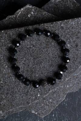 Sertifikalı Siyah Turmalin Zirkon Aparatlı Doğal Taş Bileklik (SK:401) - Osmanlı Doğal Taş