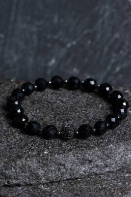 Sertifikalı Siyah Turmalin Zirkon Aparatlı Doğal Taş Bileklik (SK:401) - 2
